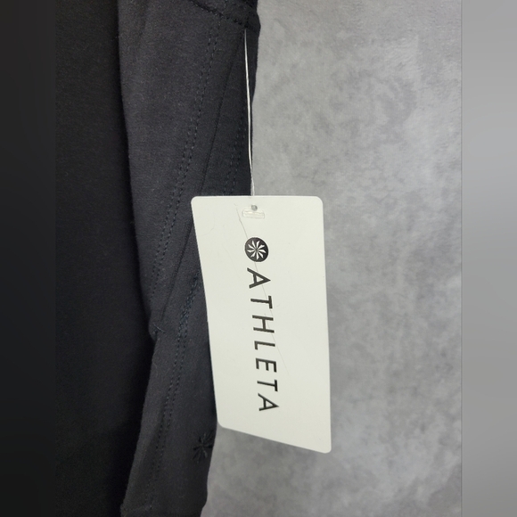 ATHLETA Retroterry V-Neck Sweatshirt Tee Sweater Vest Ivory In Black Size SP - Picture 10 of 15